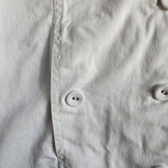 Eileen Fisher White Canvas Organic Cotton Jacket Womens Button Close Sz Small - Picture 4 of 8